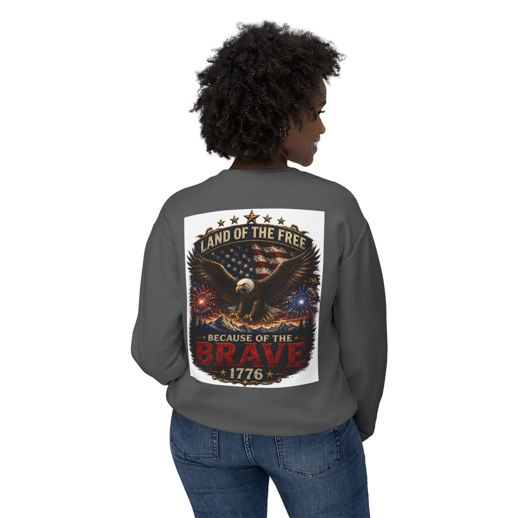4th of July Crewneck Sweatshirt — Independence Day Eagle "Land of the Free 1776"