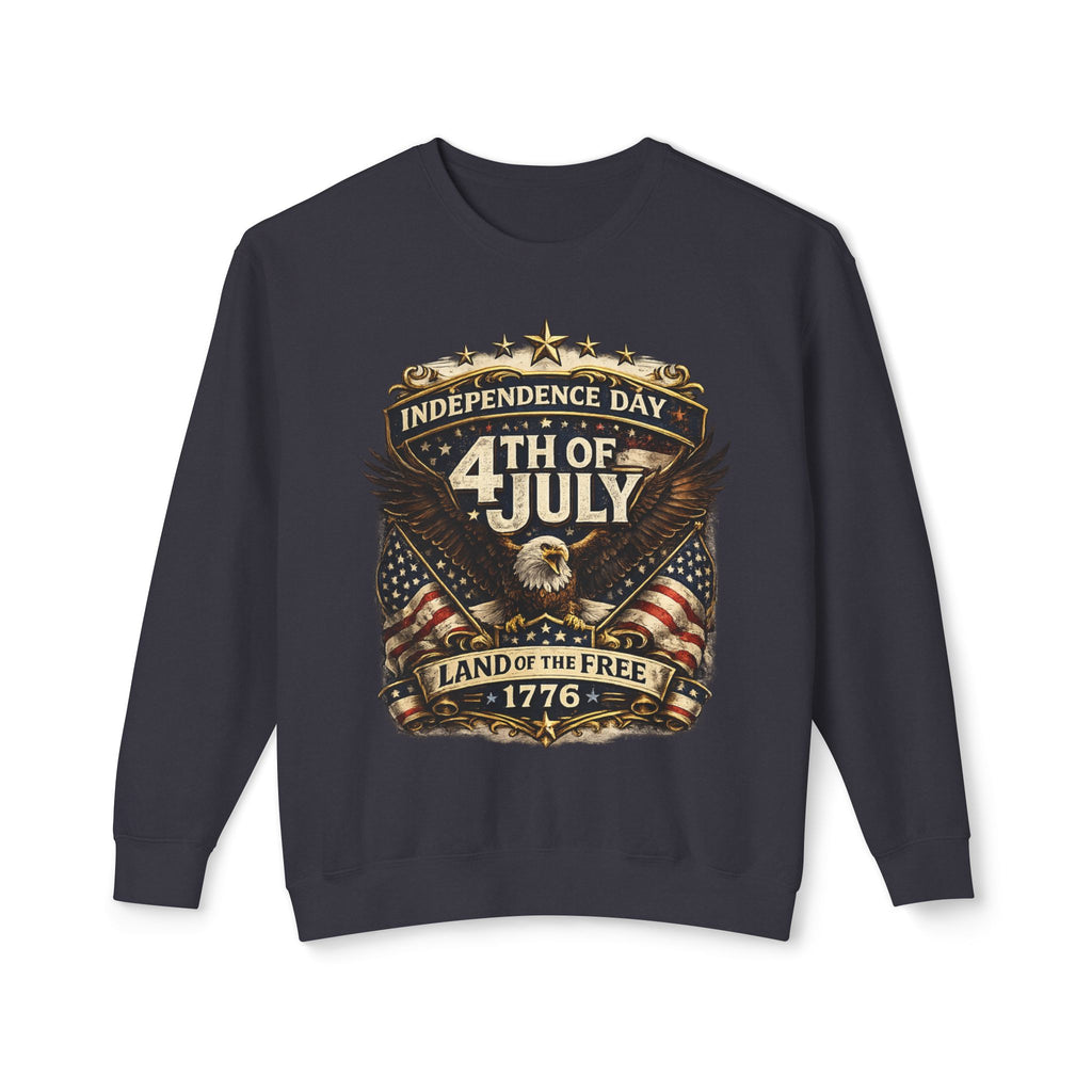 4th of July Crewneck Sweatshirt — Independence Day Eagle "Land of the Free 1776"