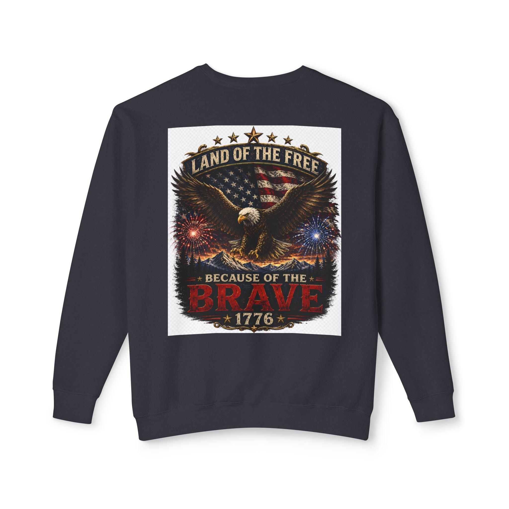 4th of July Crewneck Sweatshirt — Independence Day Eagle "Land of the Free 1776"