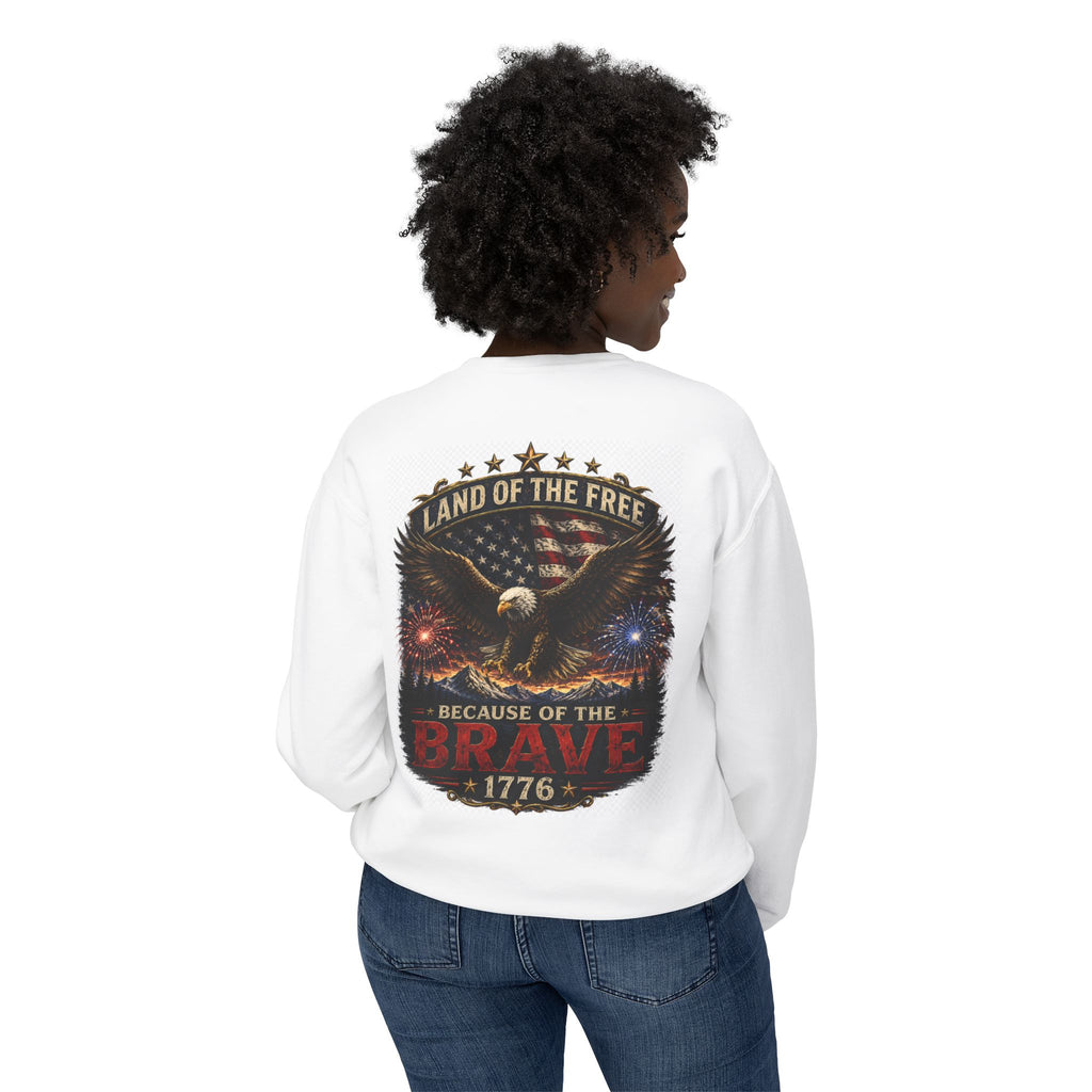 4th of July Crewneck Sweatshirt — Independence Day Eagle "Land of the Free 1776"