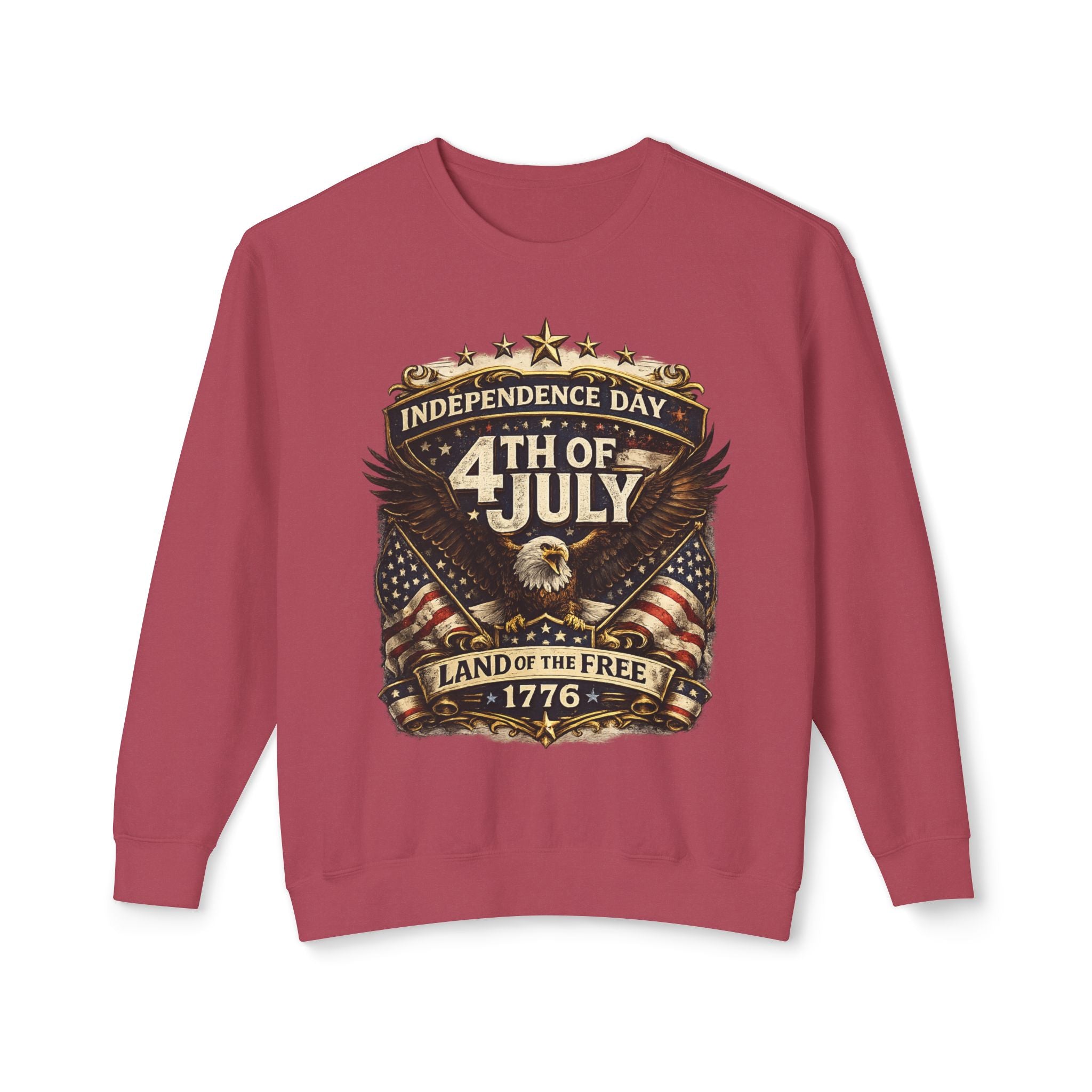 4th of July Crewneck Sweatshirt — Independence Day Eagle "Land of the Free 1776"