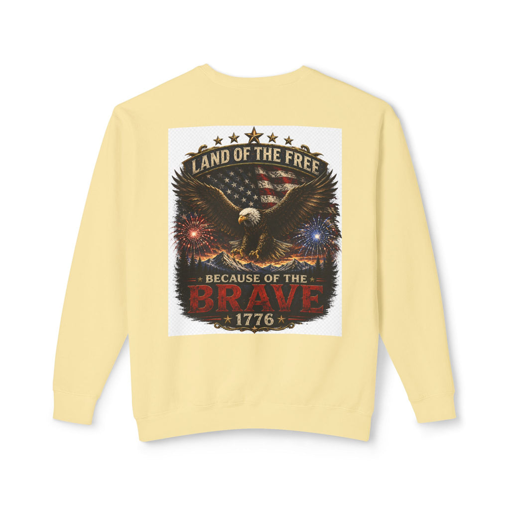 4th of July Crewneck Sweatshirt — Independence Day Eagle "Land of the Free 1776"