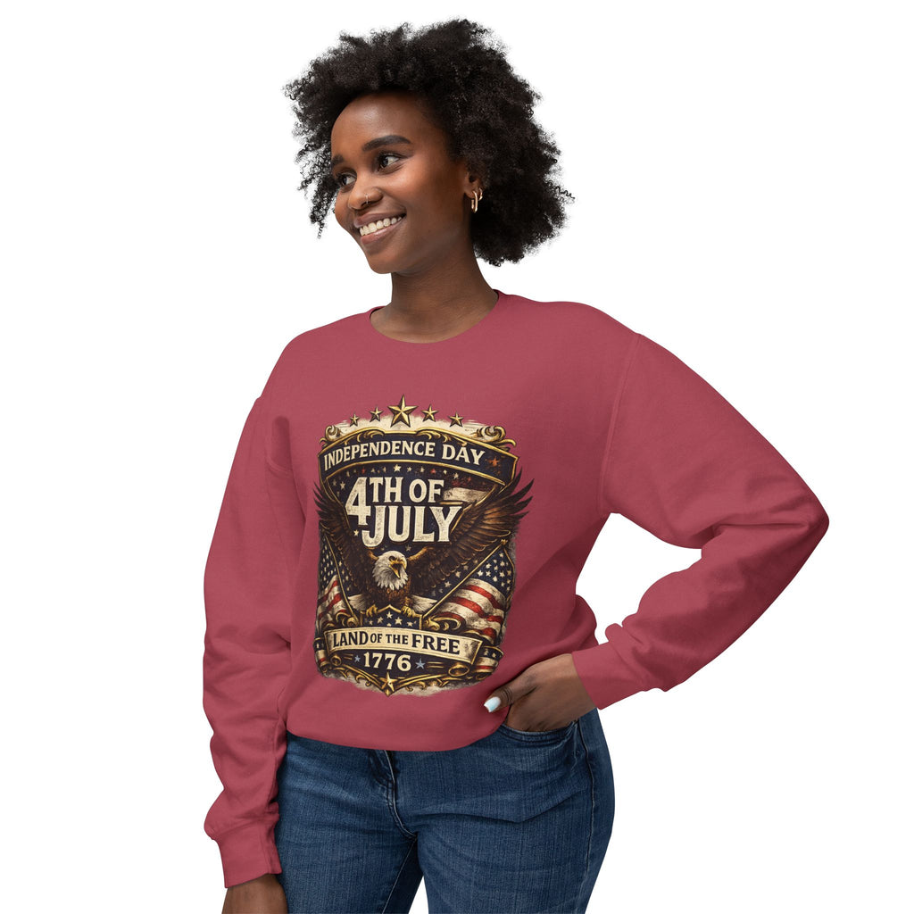 4th of July Crewneck Sweatshirt — Independence Day Eagle "Land of the Free 1776"