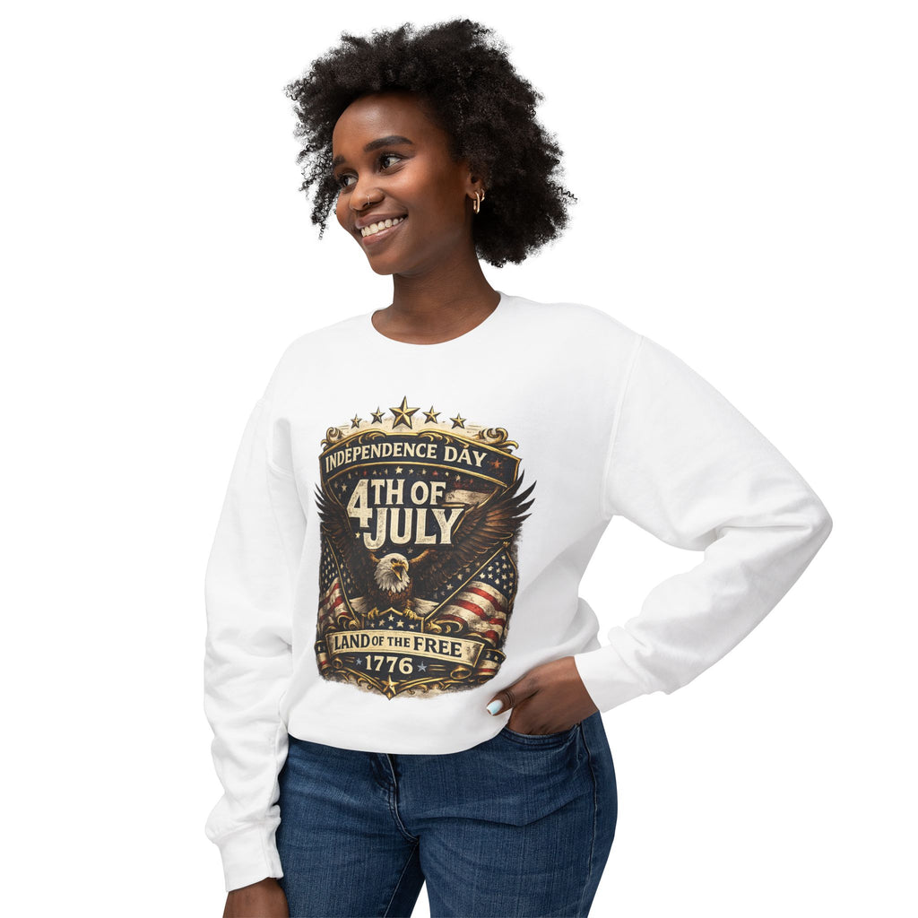 4th of July Crewneck Sweatshirt — Independence Day Eagle "Land of the Free 1776"