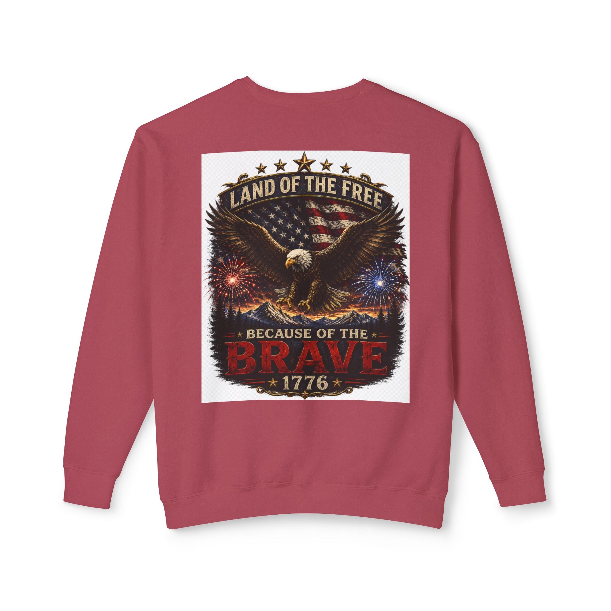 4th of July Crewneck Sweatshirt — Independence Day Eagle "Land of the Free 1776"