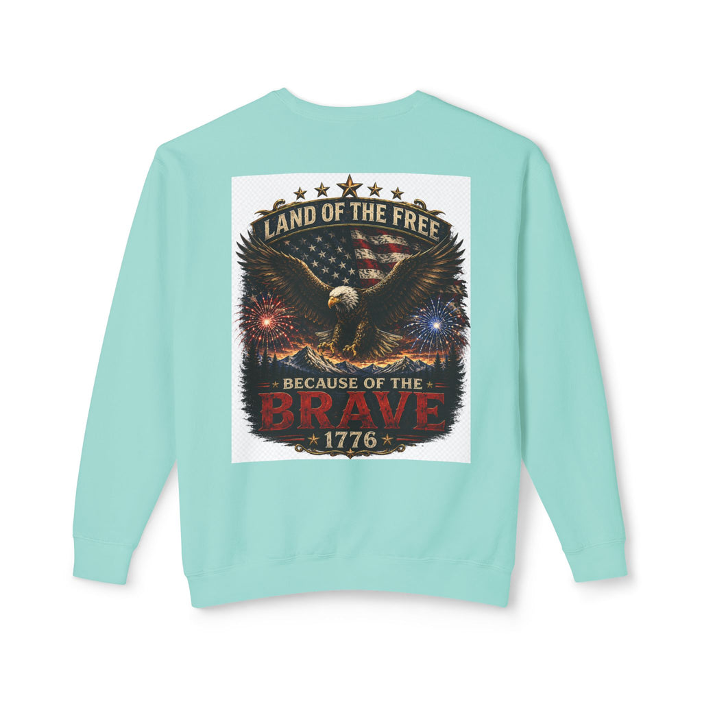 4th of July Crewneck Sweatshirt — Independence Day Eagle "Land of the Free 1776"