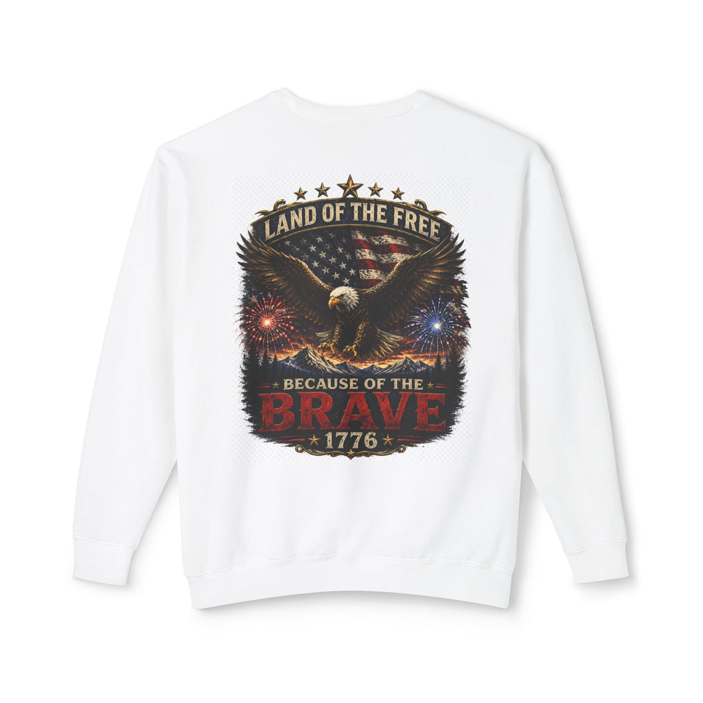4th of July Crewneck Sweatshirt — Independence Day Eagle "Land of the Free 1776"