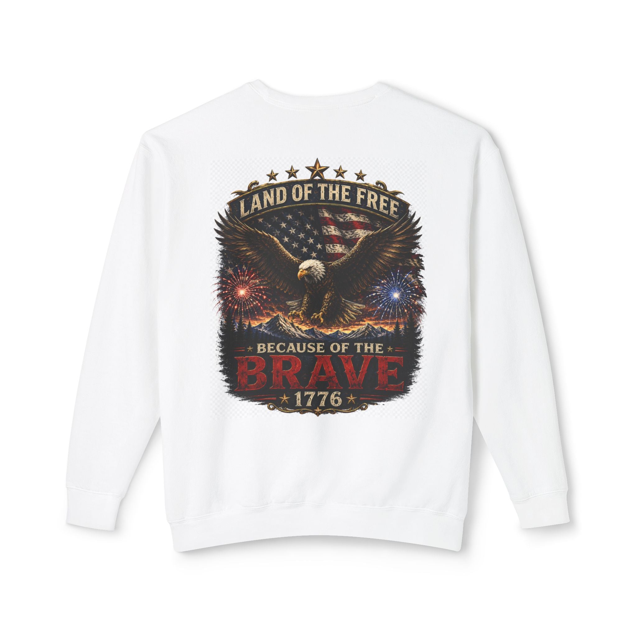 4th of July Crewneck Sweatshirt — Independence Day Eagle "Land of the Free 1776"