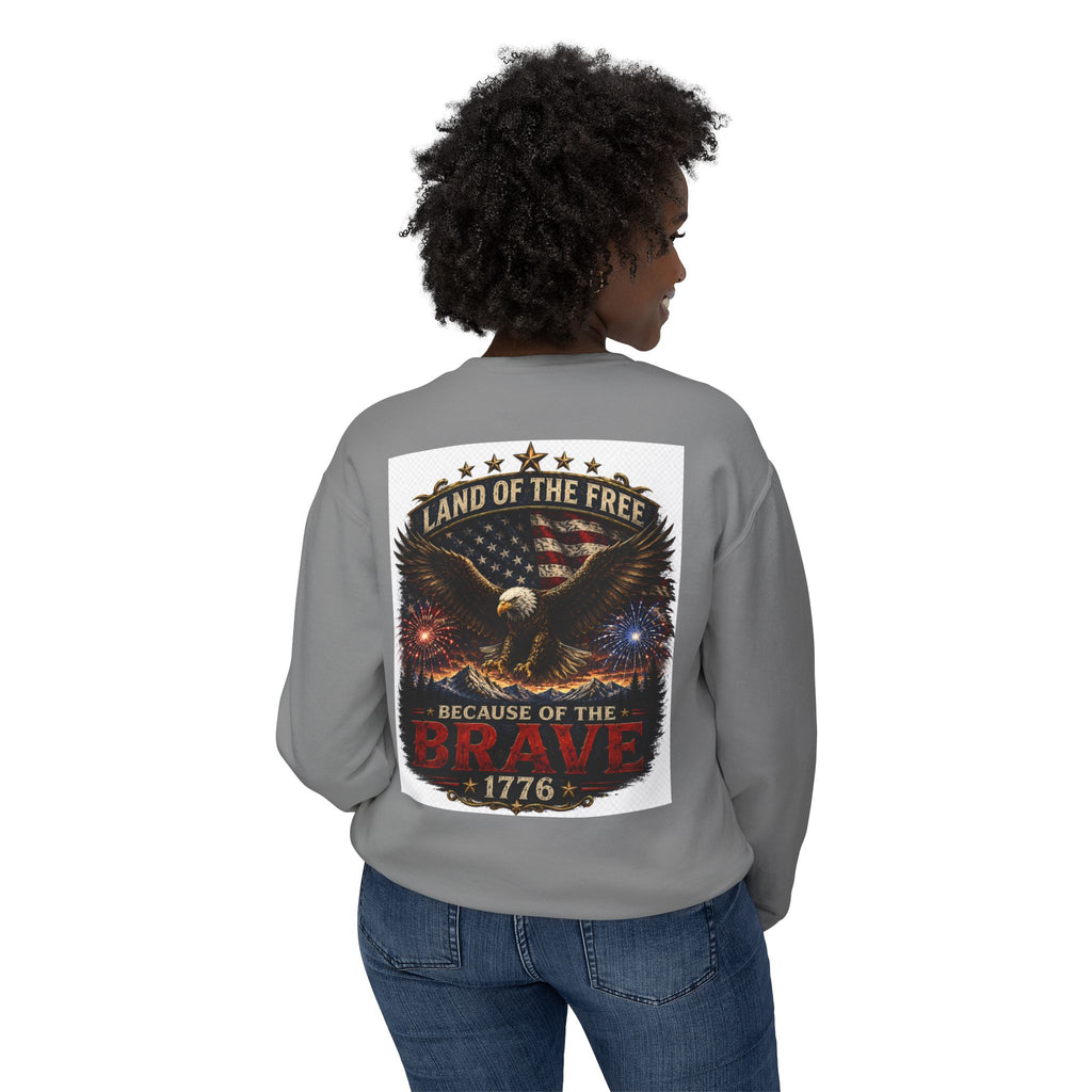 4th of July Crewneck Sweatshirt — Independence Day Eagle "Land of the Free 1776"