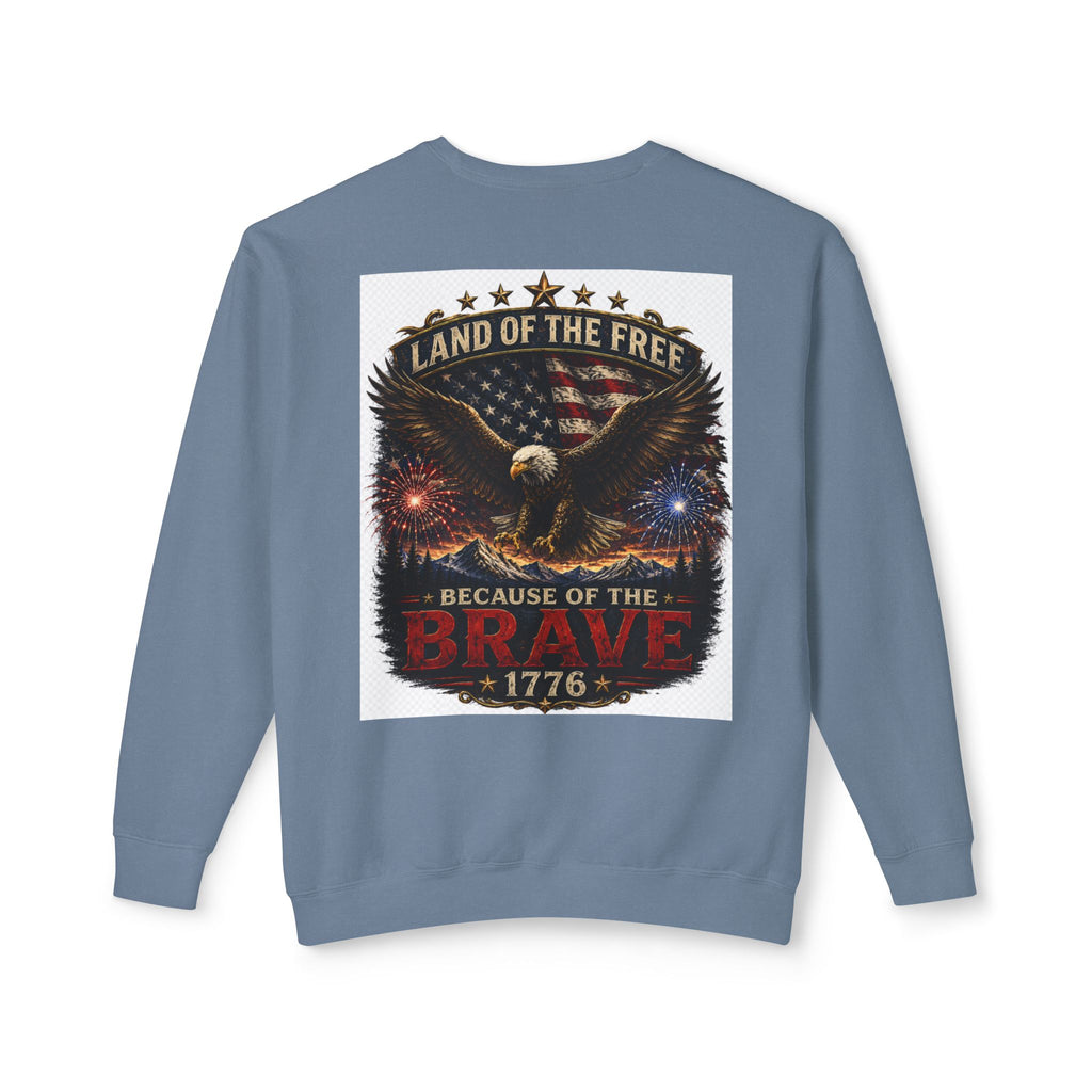 4th of July Crewneck Sweatshirt — Independence Day Eagle "Land of the Free 1776"