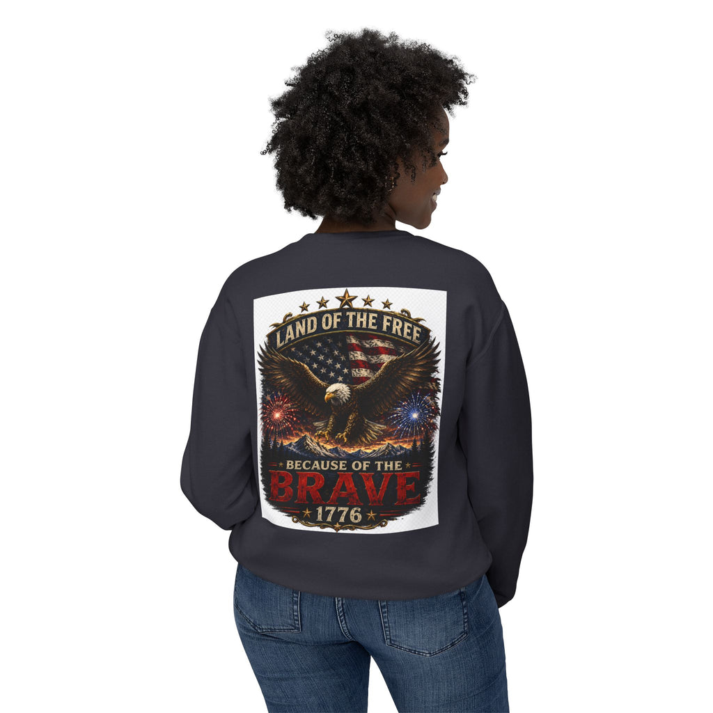 4th of July Crewneck Sweatshirt — Independence Day Eagle "Land of the Free 1776"